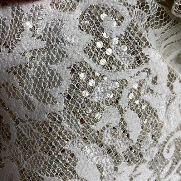 Jessica McClintock Millenium 2000 lace metallic maxi skirt Made in USA - Picture 8 of 12